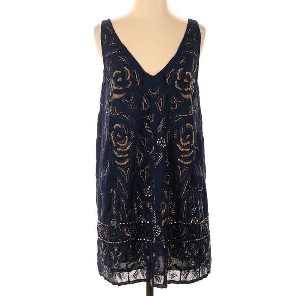 Free People Secret Garden Beaded Shift Small Dress - Picture 3 of 9